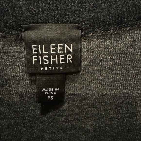 Eileen Fisher Merino Wool Knit Jacket Cardigan Dark Gray PS - Picture 5 of 11
